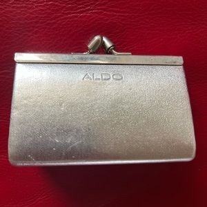 Aldo Mini Coin Purse, Silver, Pre-owned